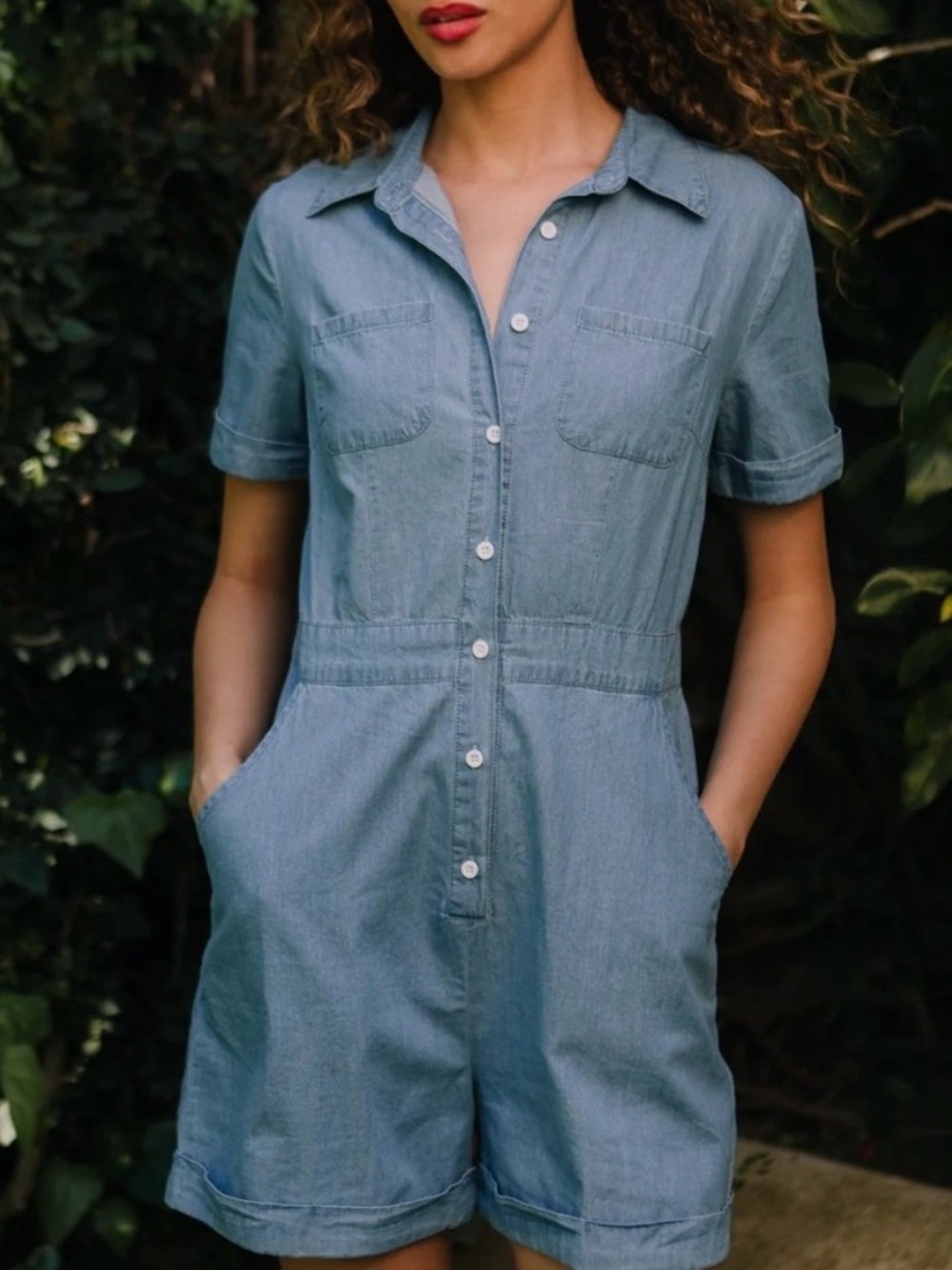 Ivy City Co Denim 100% Cotton Jumper Romper Size XS